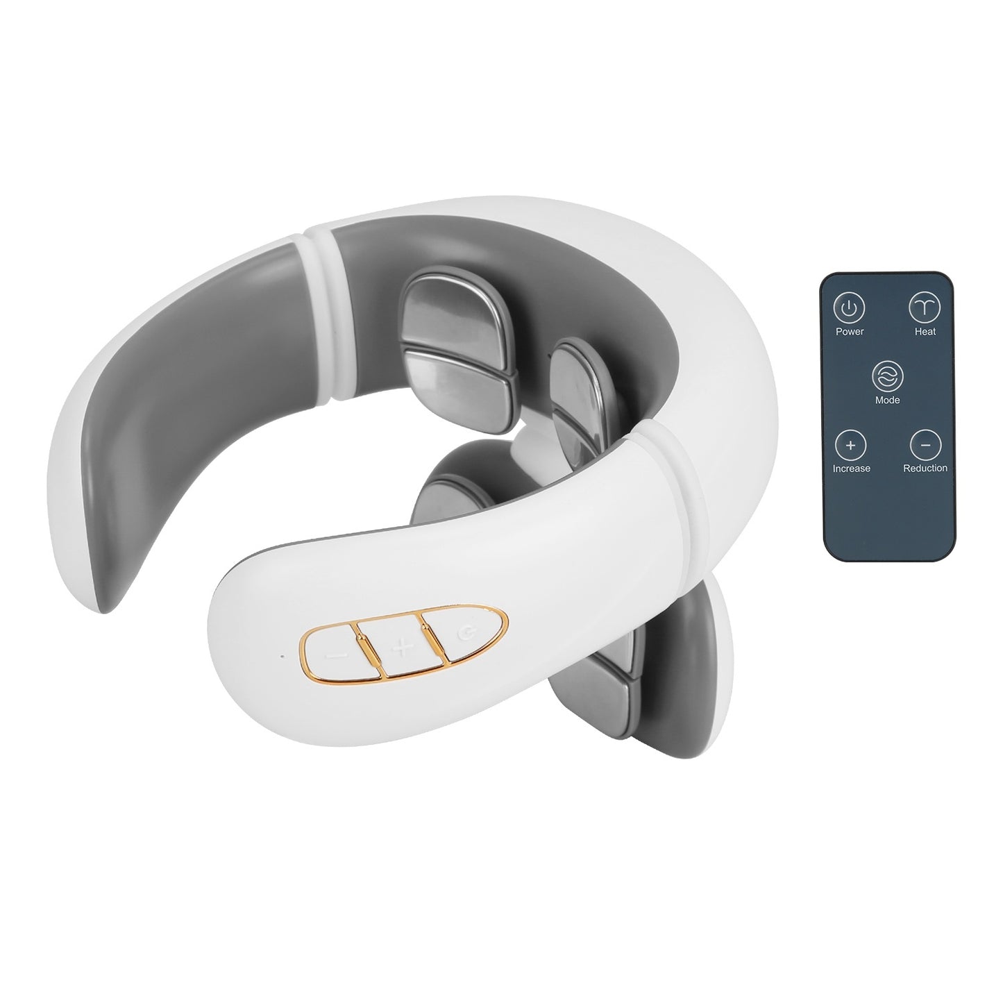 1 Set EMS Neck Massager With Heat Cordless Cervical Neck Massager EMS Neck Massager With 6 Modes 15 Intensity Levels Remote Control