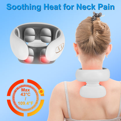 1 Set EMS Neck Massager With Heat Cordless Cervical Neck Massager EMS Neck Massager With 6 Modes 15 Intensity Levels Remote Control